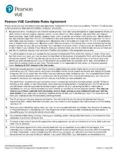 Pearson VUE Candidate Rules Agreement