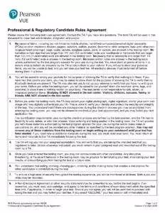 Professional & Regulatory Candidate Rules Agreement